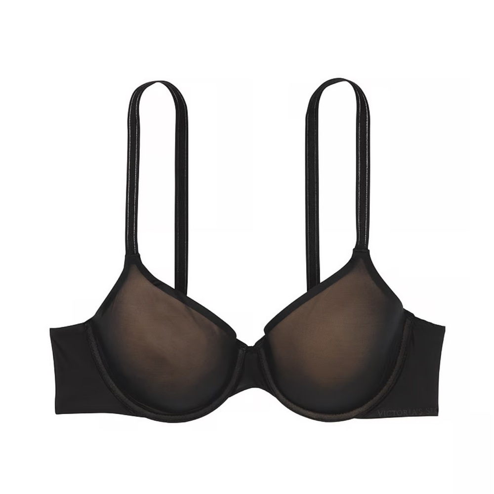VICTORIA'S SECRET BARE Angelight Full-Coverage Bra Black 34DD $50 EUC - Picture 3 of 11